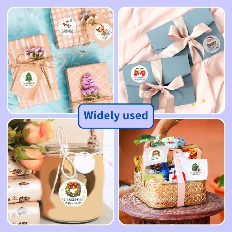 500Pcs Christmas Wrapping Labels for Packaging 1Inch Christmas Decorative Sticker for Seal Envelope Card Box Wrapping