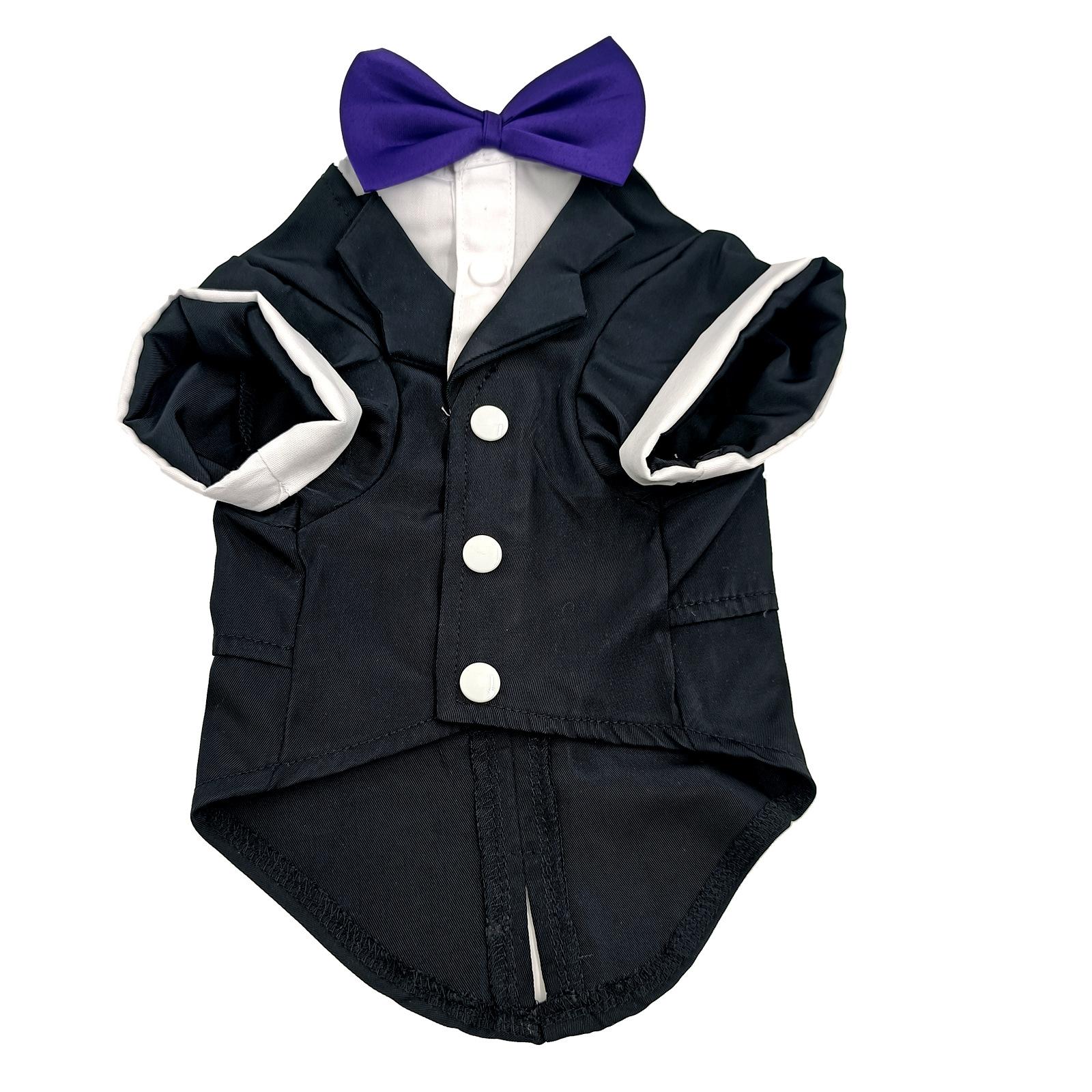 

Галстук-бабочка Собачий смокинг Формальная одежда для питомцев Бульдоги Собачьи костюмы Вечеринка по случаю дня рождения M фиолетовый