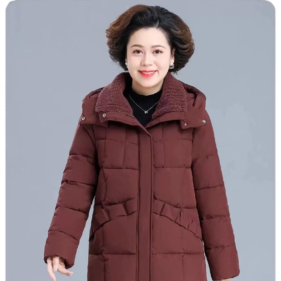 Mother's Down Padded Jacket Women's Mid-length Women's Thick Padded Jacket Winter Warm Padded Jacket
