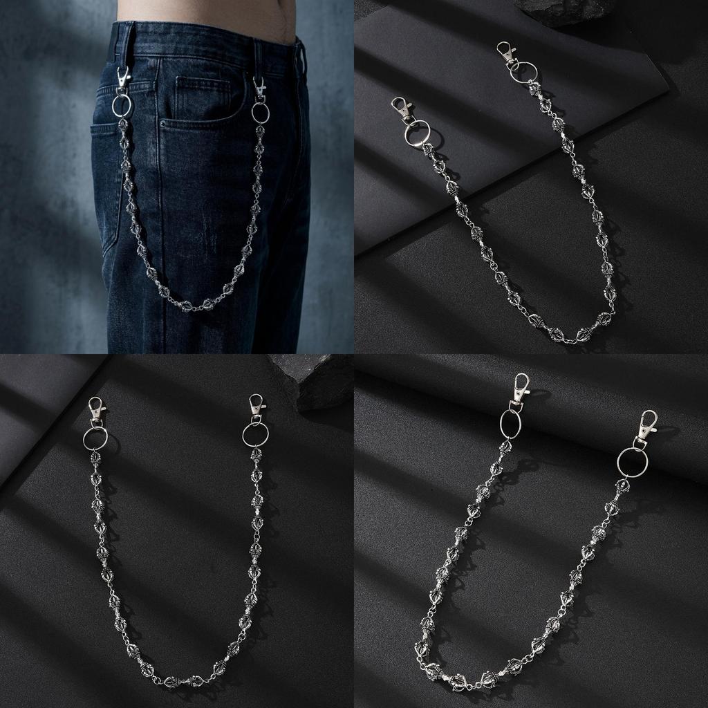 Catena da Vita in Acciaio di Titanio Stile Punk per Uomini Donne Hip Hop Rock Accessorio di Moda