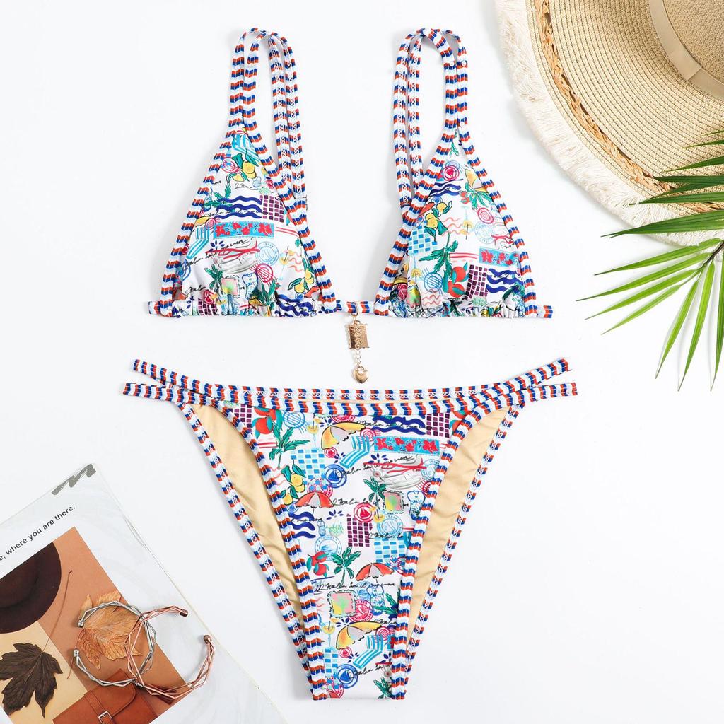 2025 Sexy Printed Bikini Swimsuit - European & American Fashion for Women