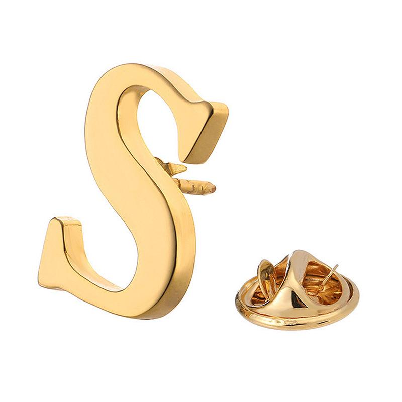Vysoce kvalitní klasický styl zlaté písmeno AZ kovová brož pro ženy a muže, klopový pin, dámský klobouk, šátek, batoh, odznak, šperky