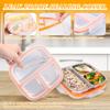 3Pcs Bento Lunch Box Set 3-Compartment Food Storage Containers Leakproof with Lid Reusable Meal Prep Lunch Box for School Office