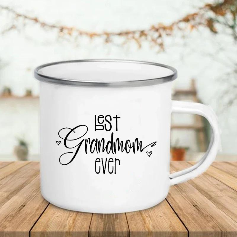 Best Mom/dad Ever Mugs Creative Glass Coffee Tea Drinks Dessert Milk Cup Enamel Mug Handle Drinkware Father's Mother's Day Gifts