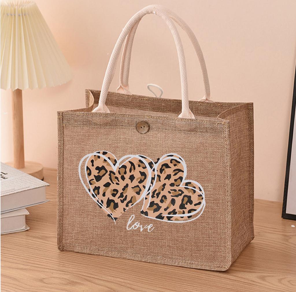 Simple urban cotton and linen girl elements letter trendy ladies handbag lightweight linen bag