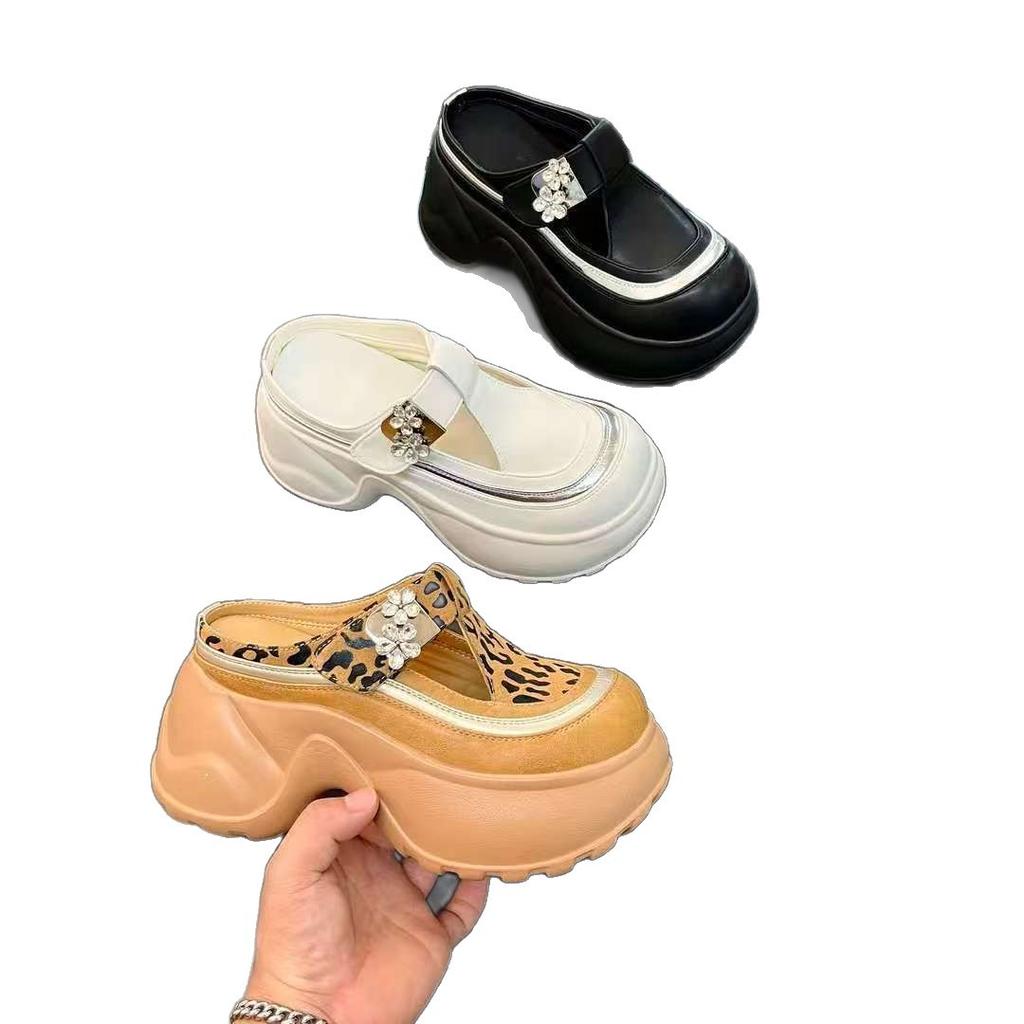 2025 New Summer Casual Fashion Muffin Women's Shoes Platform Heightening Slippers Women's Lazy Bag Head Wear-resistant Super Soft