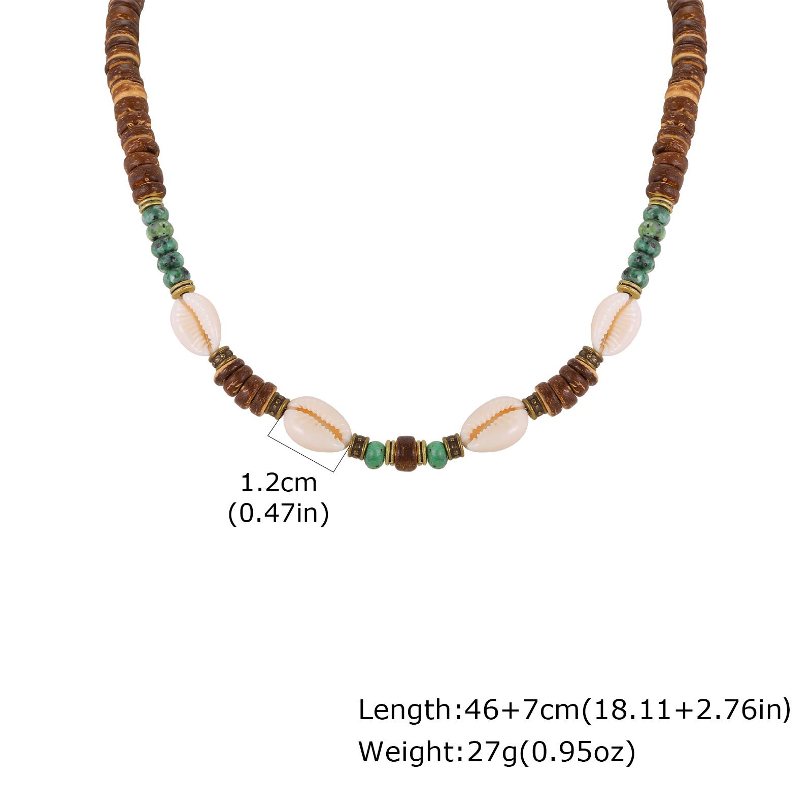 

Boho Coconut Shell Beads Conch Charms Necklace for Men Fashion Adjustable Collar Necklace Ocean Beach Vacation Jewelry Gift