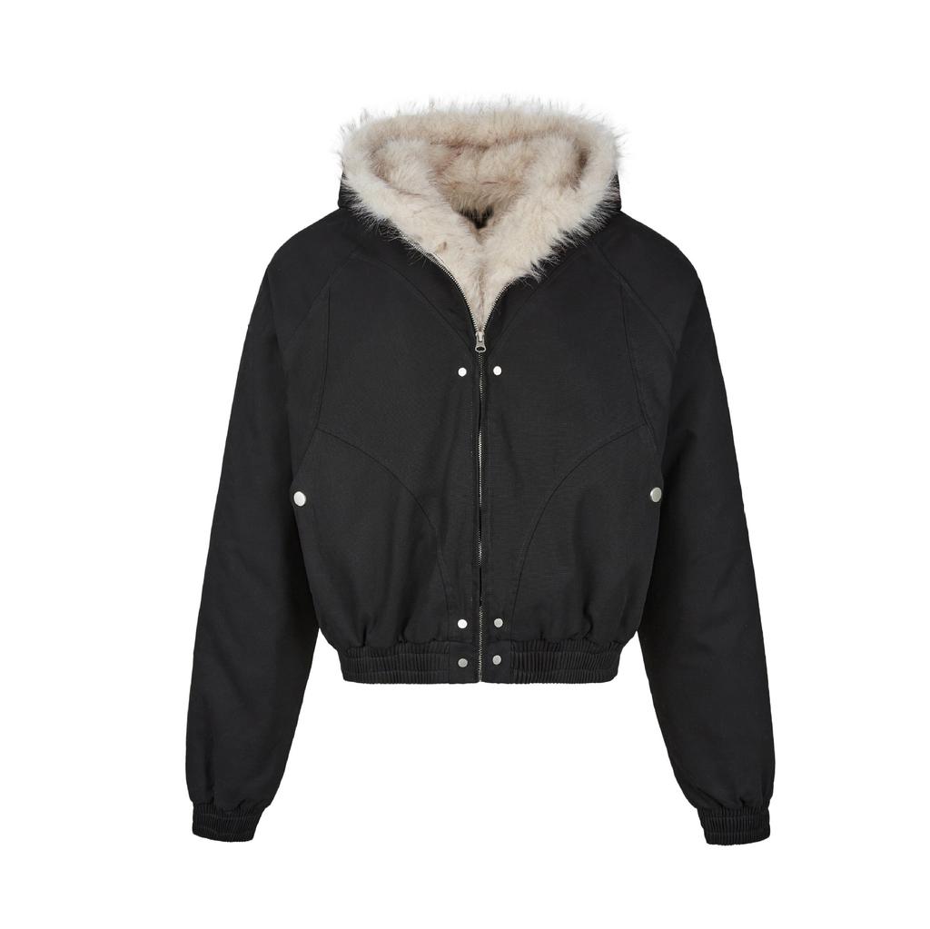 Men's Winter Retro Short Warm Jacket Youth Solid Color Daily Jacket