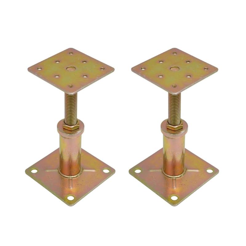 

Pack of 2 Adjustable Elevated Roof Support Brackets Heavy Duty Galvanized Metal Construction for Secure Building Projects