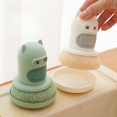 Household Dishwashing Brush Press-type Liquid Dispensing Pot Brush Wire Cleaning Brush Set PotBowl and Plate Brush