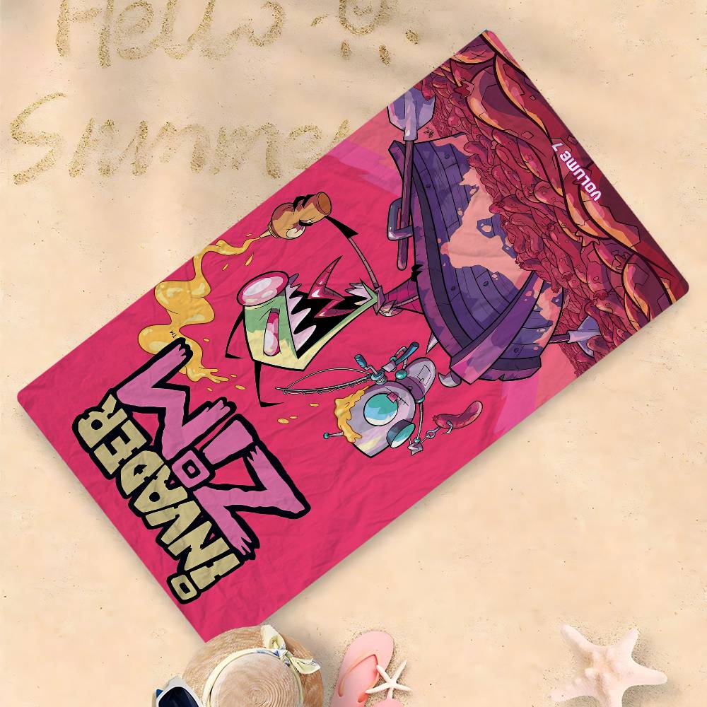 I-Invader Z-Zim Big Microfiber Beach Towels Quick Dry Towel Sand Beach Towels Pool Towel for Travel Swim Pool Yoga