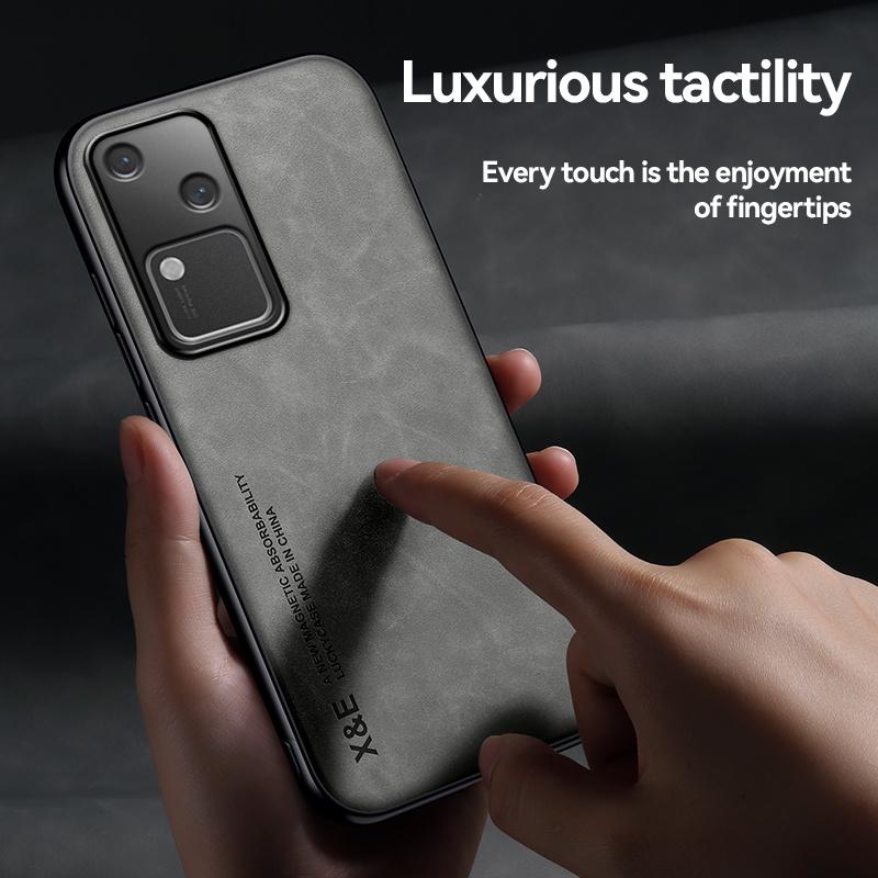 Shockproof Case for VIVO V30 Pro V29 V29e Protective Cover Car Magnetic Holder Phone Textured Business Full Protection Cover