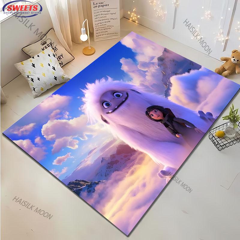 1PC A-Abominable Cute Burnish Cartoon Carpet Living Room Bedroom Sofa Large Area Decorative Mat Kids Play Soft Non-slip Rug Gift