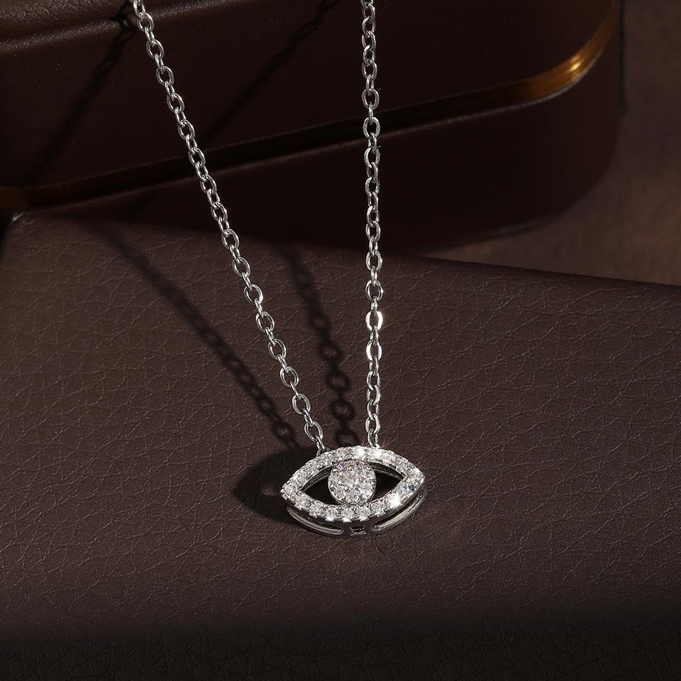 

ZAKOL New Unique Design Cubic Zirconia Eye Shape Pendant Necklace Exquisite Women s Anniversary Zircon Gifts