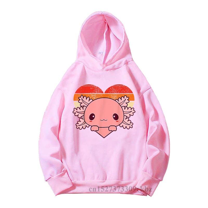 Just A Girl Who Loves Axolotls Print Kids Pink Hoodie Comfy Versatile Long Sleeve Streetwear Children Sweatshirt Baby Casual Top