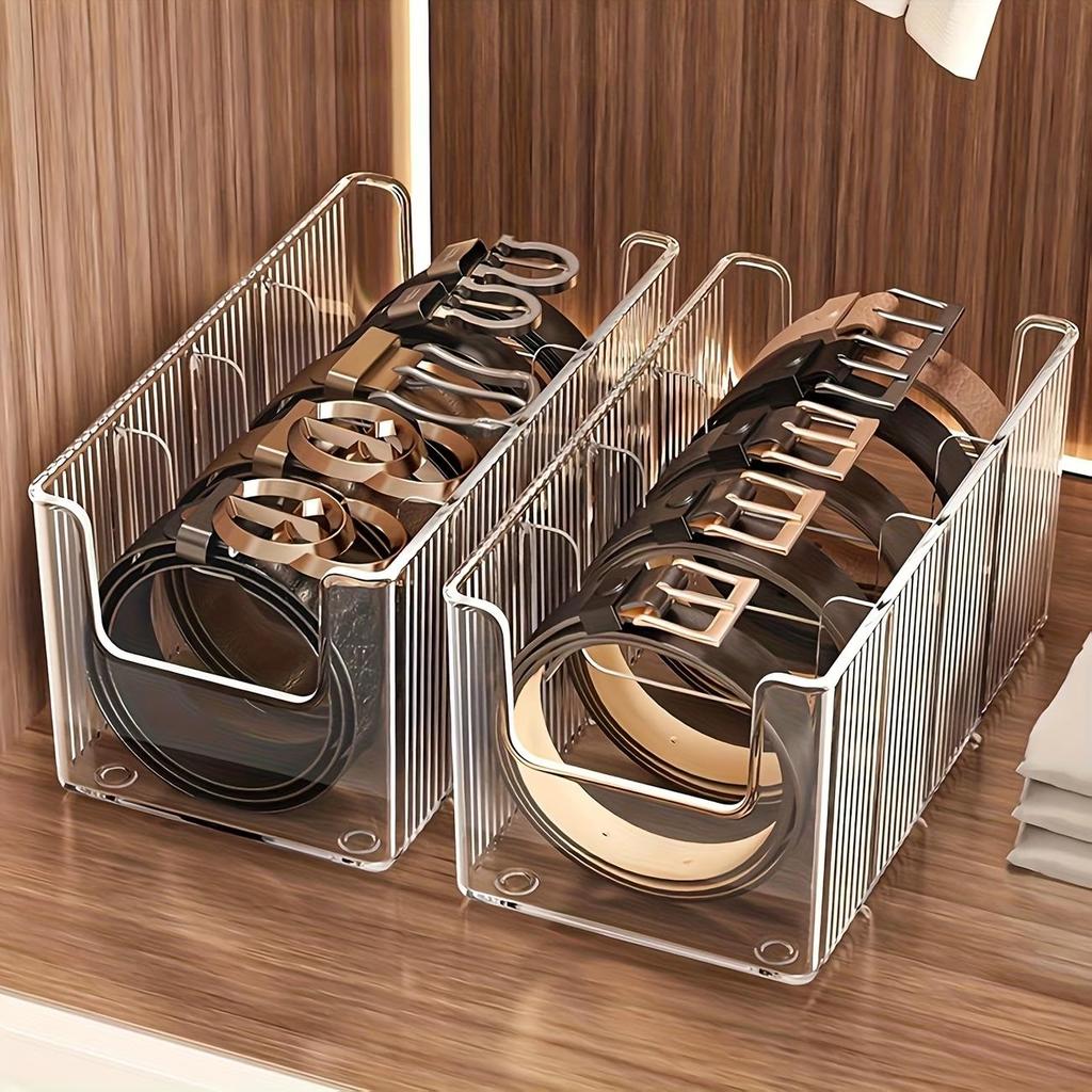 1pcs Large Acrylic Organizer for Belts & Accessories – Versatile Closet/Dresser/Bathroom Storage Solution