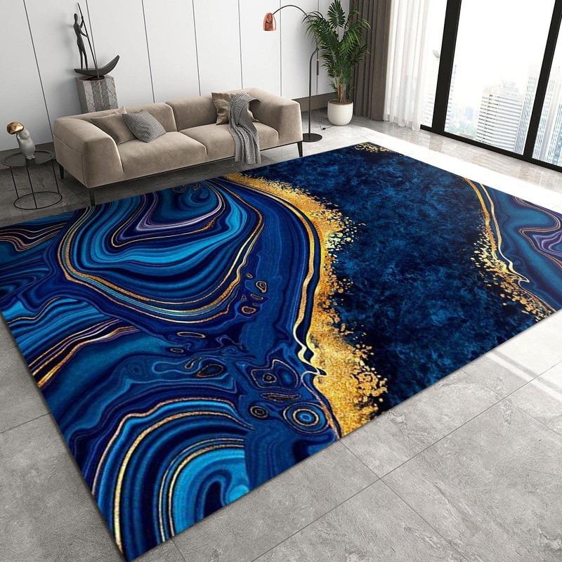 Modern Light Luxury Printing Large Carpet Anti-slip Wear-resistant Soft Mat for Living Room and Bedroom Rug Easy Clean Fashion