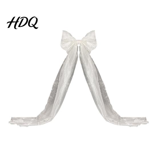 Herbruikbare Polyester Strikken Extra Grote Kerstboom Topper Strik 150 cm Reusachtig Tule met Feestelijke Cadeauverpakking Lange Slinger Organza Gaaslint