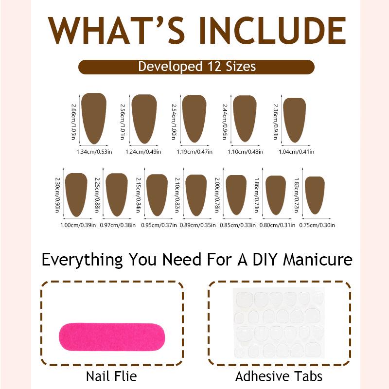 Leopard Print French Tip Almond-Shaped Wearable Nail Art Tips