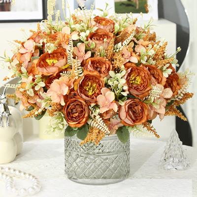 Simulated Flower Artificial Peony Flowers Realistic Exquisite Faux Floral Arrangement for Home Wedding Party Decoration