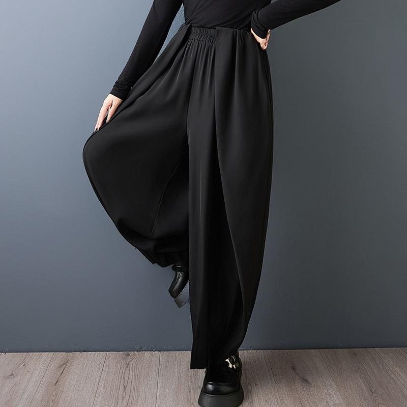 Plus Size Black Vintage High Waist Casual Loose Spring Summer Autumn Harem Pants Women Trousers