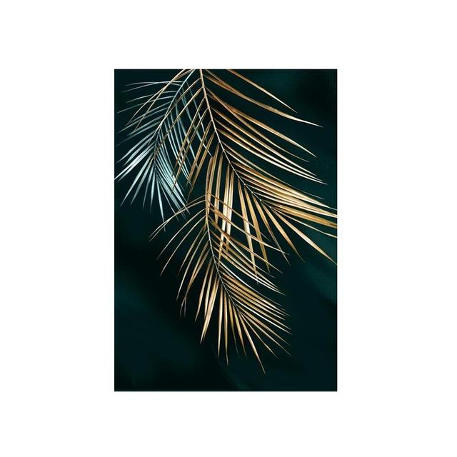 Abstraktní Golden Plant Leaves Styl Malba na plátně Krajina List Plakáty a obrazy Nástěnné umění Obraz do obývacího pokoje Bez rámu