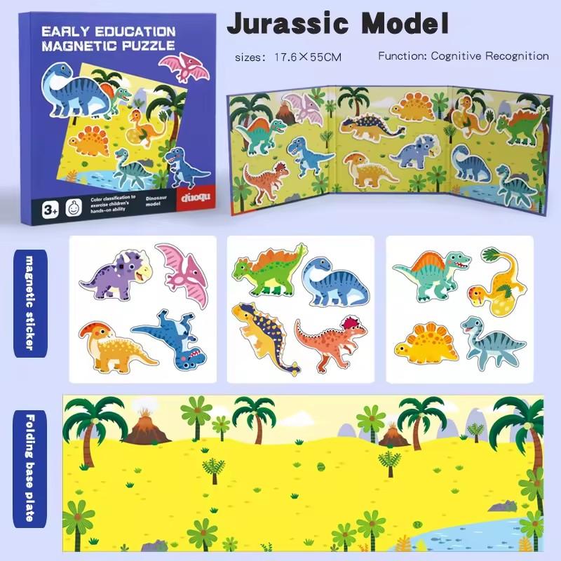 Montessori Magnetic Puzzle Games for Boy Girl Kids Travel Busy Quiet Book Wooden Magnet Jigsaw Puzzle Educational Toys 3 4 5 Y