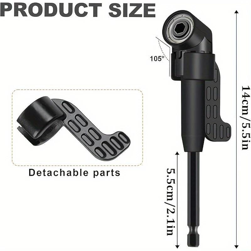 Flexible Drill Bit Extension 6Pcs 105° & 90° Right Angle Adapter, 1/4 3/8 1/2" Impact Socket Set, 360° Rotatable Shaft Extension