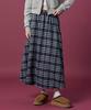 Collet Classic Brushed Thick Check Elastic Long Skirt [Navy_Blue] Autumn/Winter Ver.