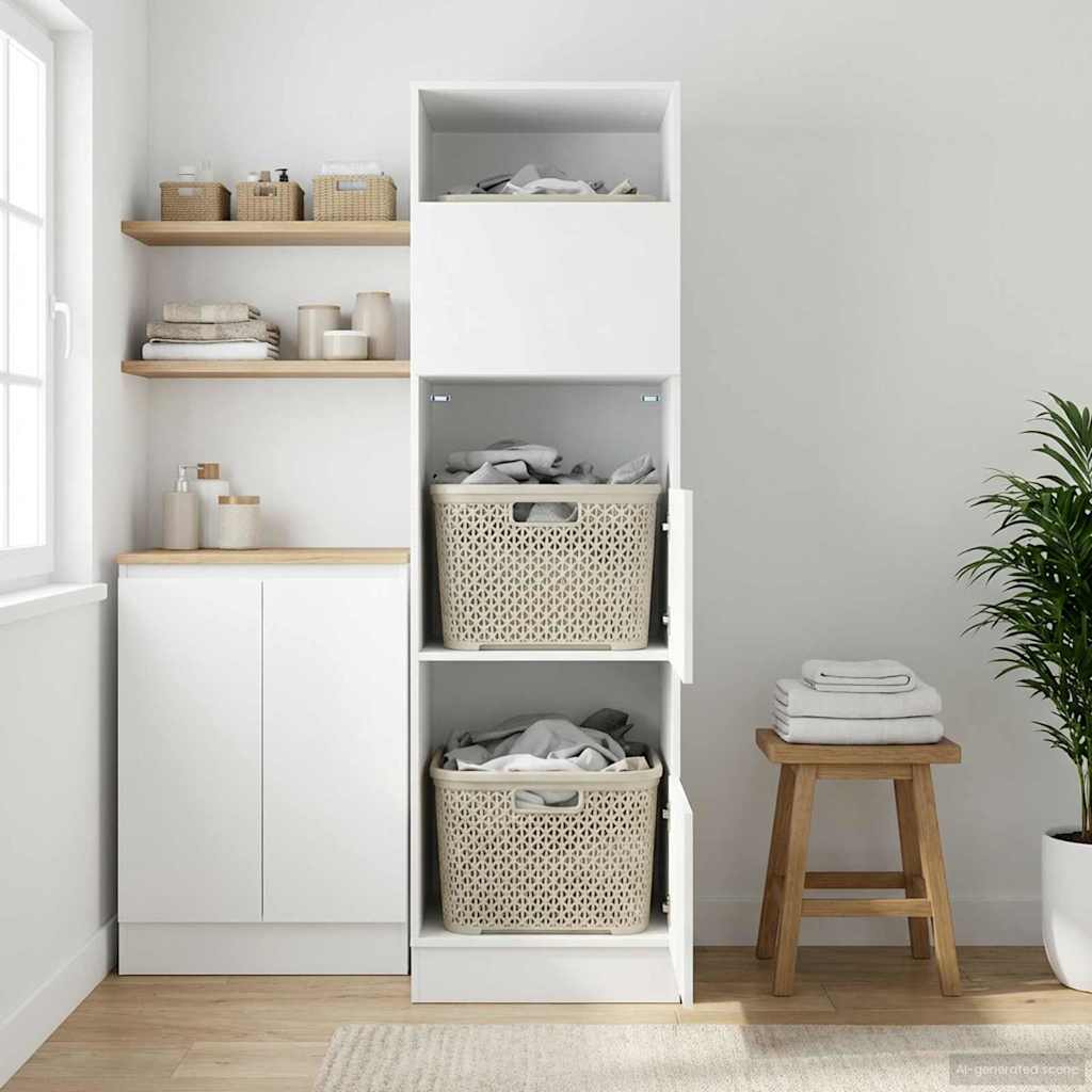 Laundry Cabinet with Door Black Oak Effect 50 x 68 x 162 cm