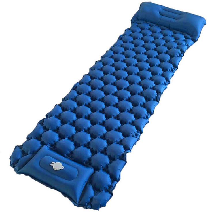 Camping Sleeping Pad Ultralight Camping Mat with Pillow Built-in Foot Pump Inflatable Sleeping Pads for Camping