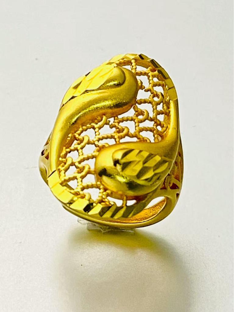 24K Gold Plated Adjustable Brass Ring - Personalized High-End Design