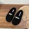 Internet celebrity cotton slippers women wear 2025 winter small fragrant wind gentle fairy velvet one pedal cotton shoes woman