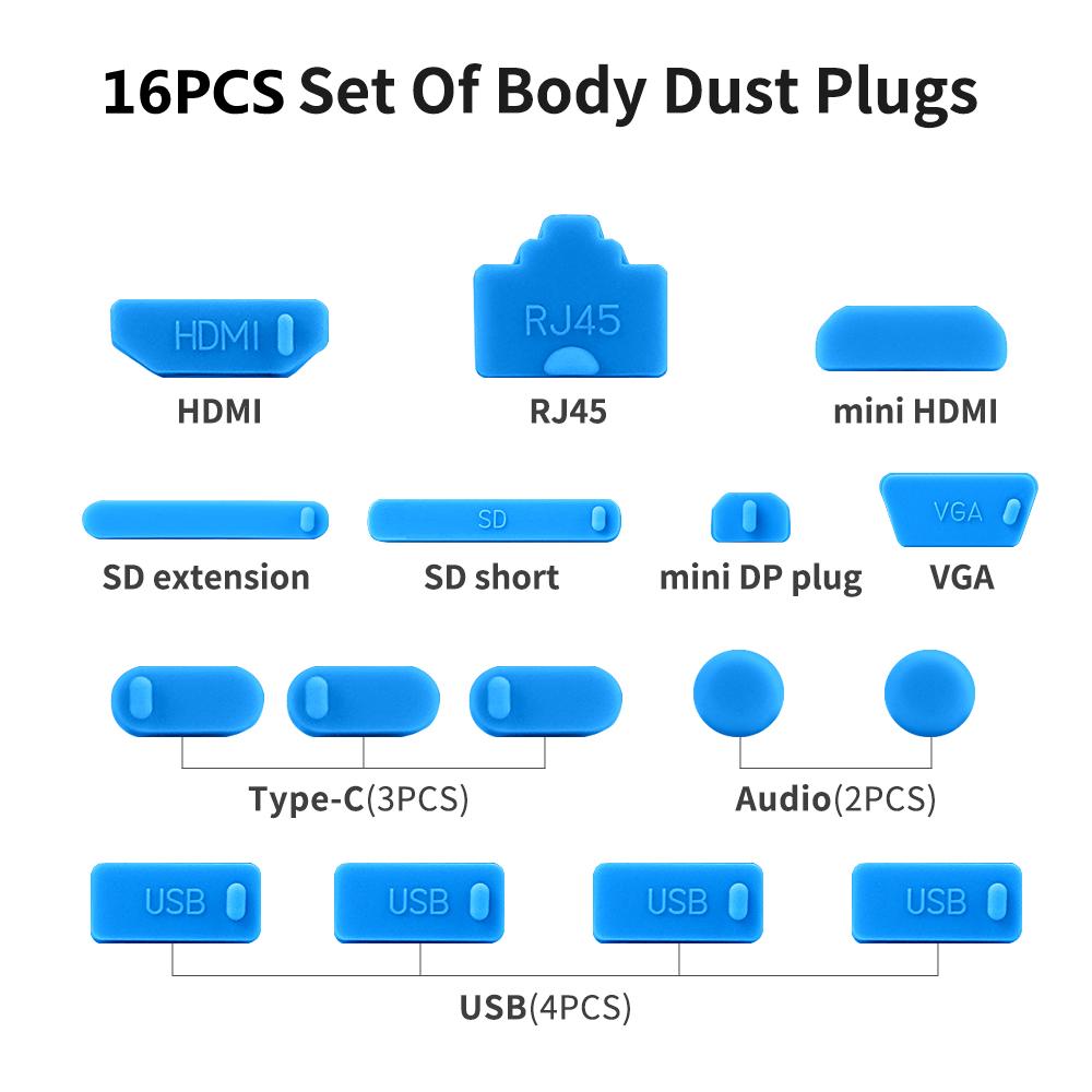 Notebook Dust Plug USB Type C HDMI Interface Dust Protector Cover Dustproof Stopper For Laptop Accessories Anti-Dust Caps Set2