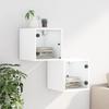 Nightstands with Glass Doors 2 Pcs White 35 X 37 X 35 Cm