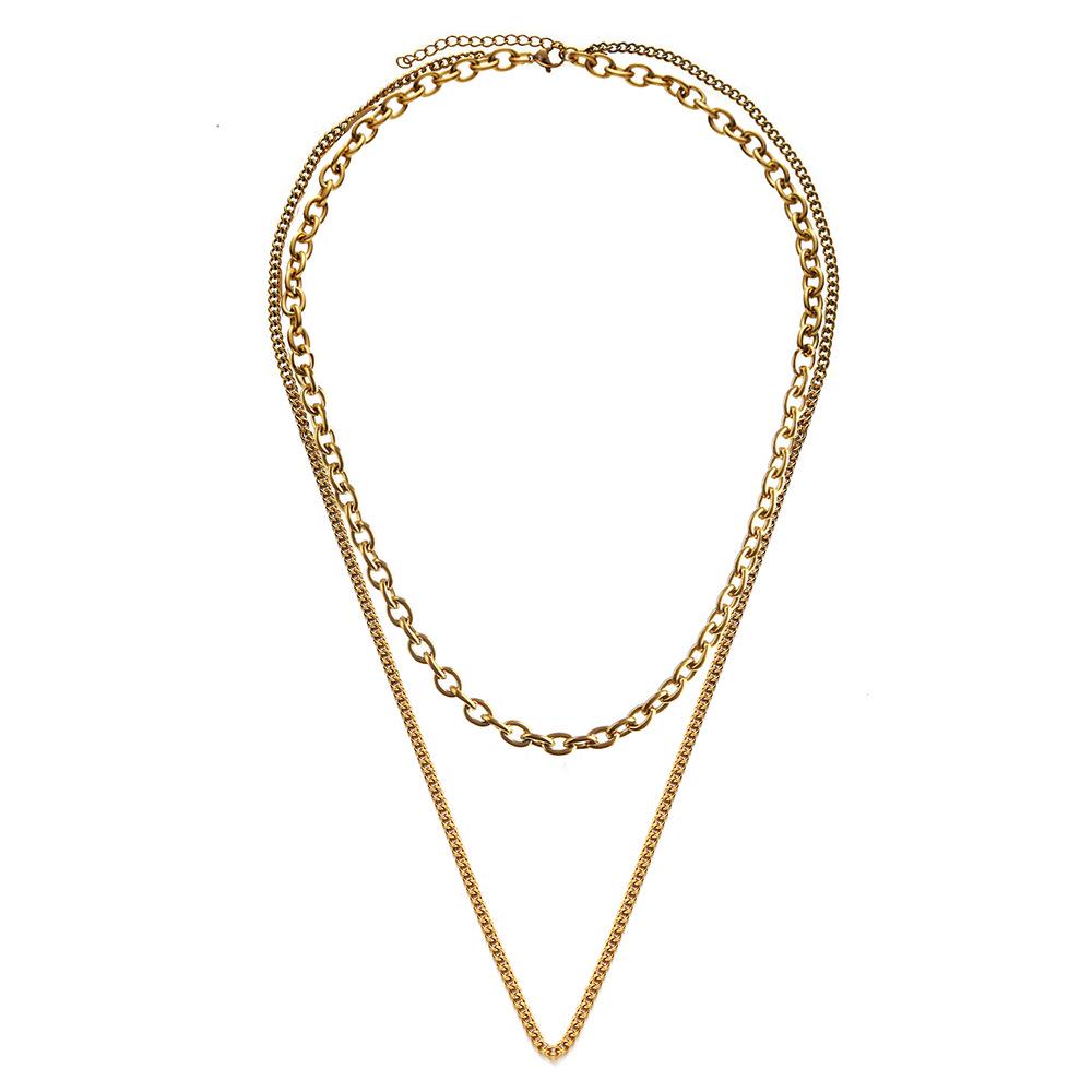 Élégant Collier de Noël Double Couche en Acier Inoxydable pour Femmes