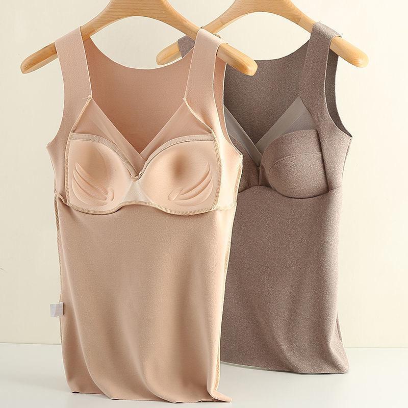 Women's Warm Velvet Vest with Chest Pad - Winter Tops Large Sizes