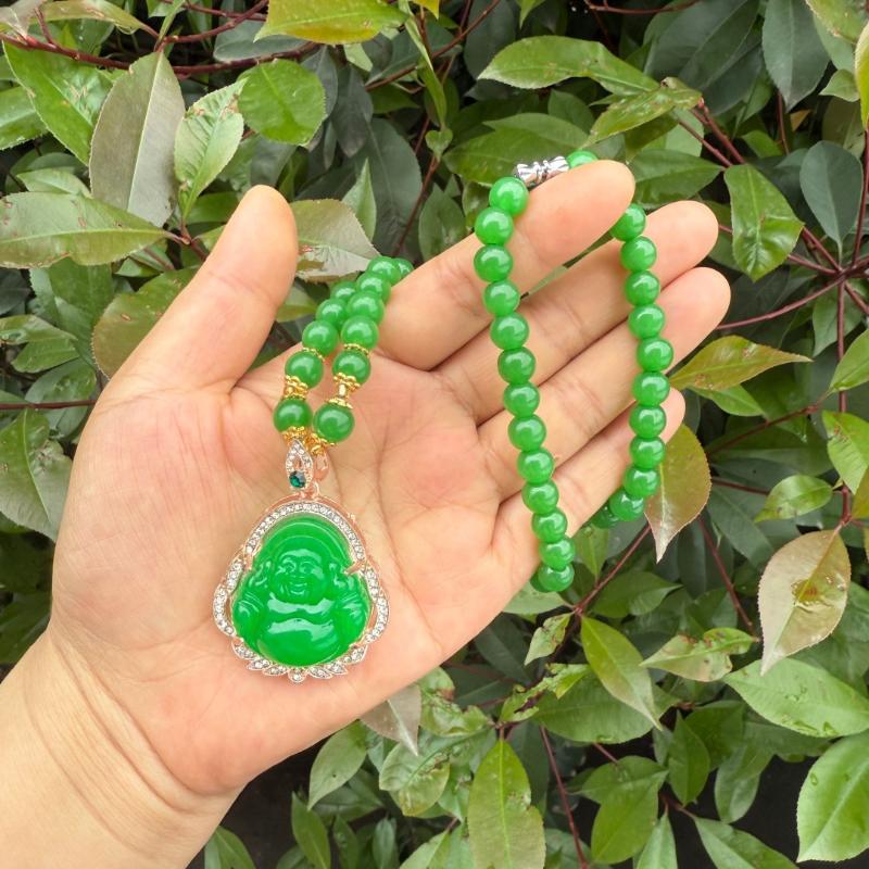 Luxury Rhinestones Maitreya Buddha Necklace Pendant Exquisite Versatile Sweater Chain Fashion Jewelry Mother's Day Gift