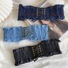 Cloth Denim Stretchy Cummerbunds High Waist Wide Waist Belt Simple Female Waistband  Female