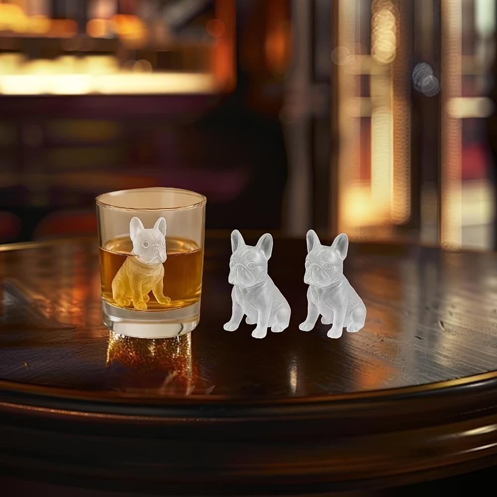 1pc French Bulldog Ice Cube Mold, 3D Silicone Dog-Shaped Ice Grid, 6-Hole Fun Animal Shaped Large French Bulldog Ice Tray, Cute Novelty Dog Ice Box