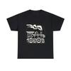Unisex Adult T Shirt Designer Black White Art Deco Toy Train Locomotive Travel