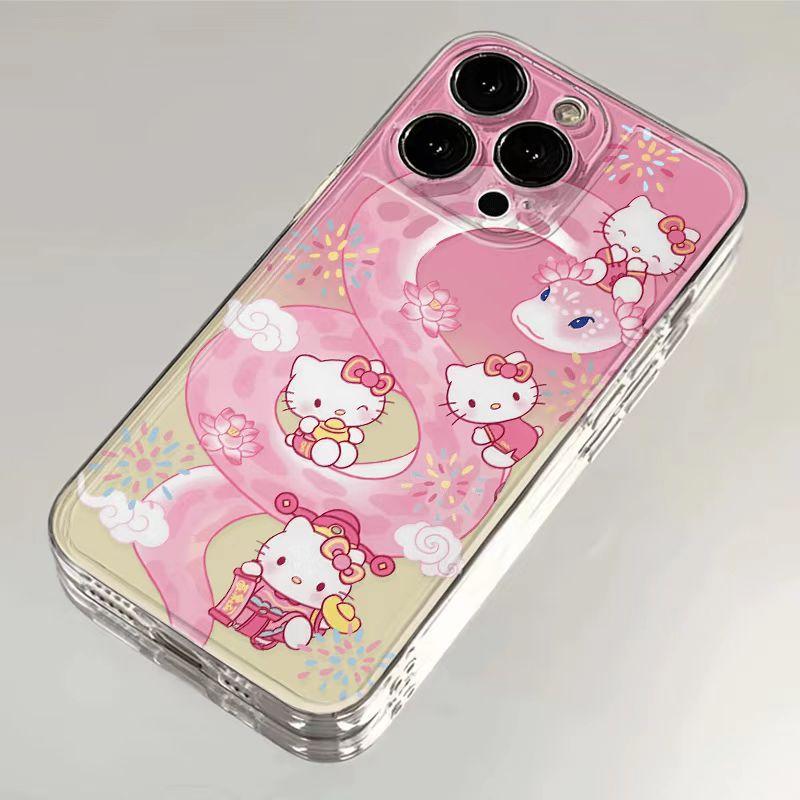 Hello Kitty Pink Snake Applies To Apple 11/11/11 Pro Mobile Phone Case 11/11 Cute 11 Anti-drop Wound