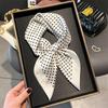 Luxury Polka Dot Print Shawl Square Scarf for Women Satin Wraps Neckerchief Female Hair Bands Ribbon Headband Bandana 70X70CM