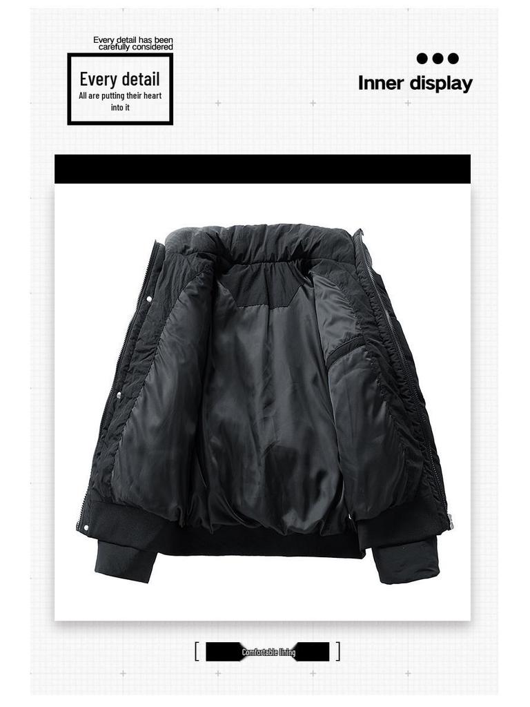 Men's Thick Winter Cotton Padded Stand Collar Jacket