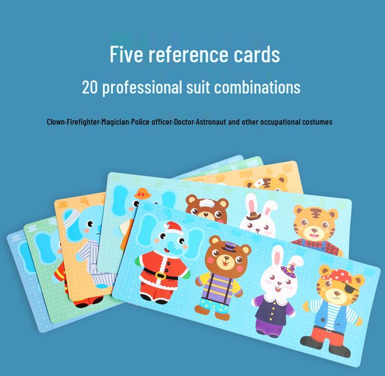 Wooden Animal Dress-Up Puzzle: Bear Changing Clothes Toy for 3-6 Year Olds