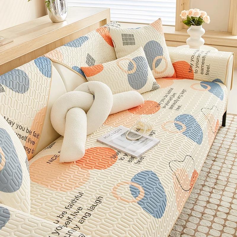 Latex Sofa Cushion Summer Ice Silk Mat Seat Cushion Simple Modern Non-Slip Cushion Cool Sofa Cover Cloth Towel
