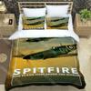 S-Spitfire Fashion Trendy Print Three-piece Set Suitable For Kids Or Adults Quilt Cover Pillowcase Bedding Set Birthday Gif