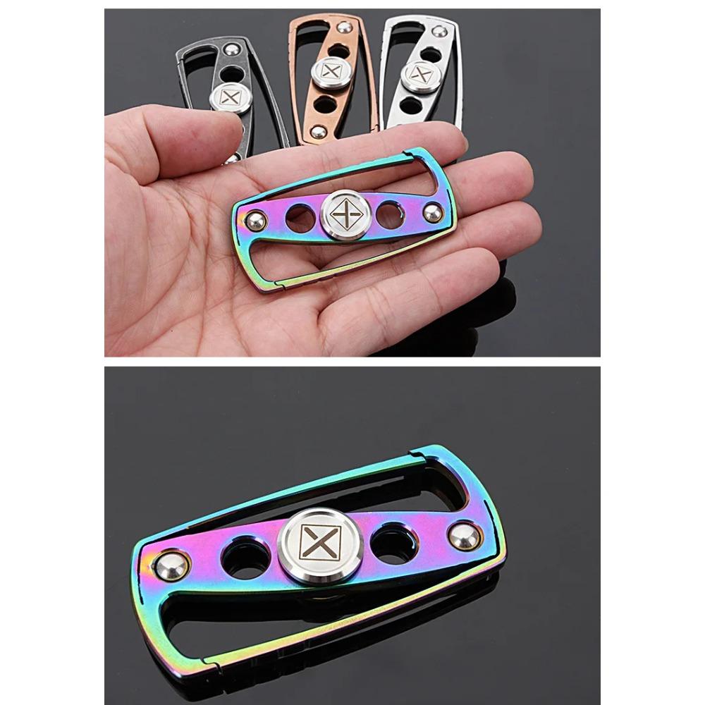 Fidget Spinner Roller Keychain Metal Hand Fingertip Spinning Top Tip EDC Stress Reducing Toys Anti Anxiety Adults Men Children