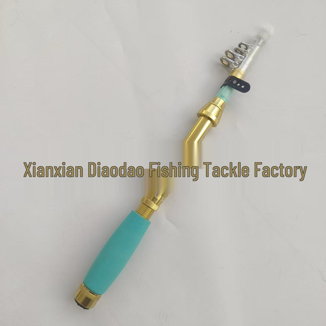 Portable Mini Metal Sea Casting Rod with Lightweight Reel Seat - Ultra-Short, Long Casting Design 1.3m изумрудный