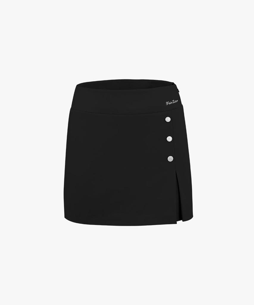 FAIRLIAR GOLF Button Slit Skirt (Black)